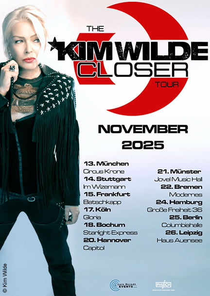 Kim Wilde in Deutschland. Closer Tour 2025